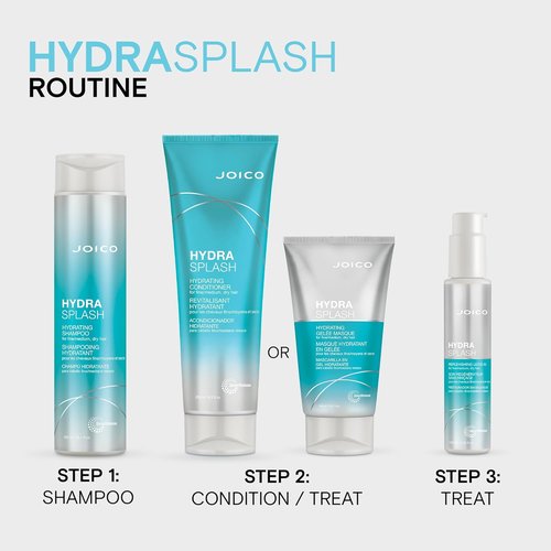 Joico HydraSplash Hydrating Gelée Masque - Replenish Hydration & Boost Shine for Fine to Medium Dry Hair | Enriched with Sea Kelp & Coconut Water