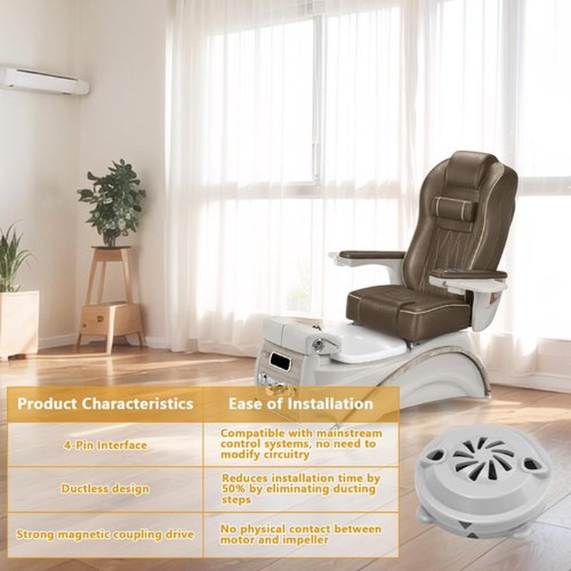 BF-004 Pipeless Magnetic Jet Head Motor for Pedicure Spa Chair Part,Universal Pedicure Jet Replacement for LURACO Magnetic Jet Includes Propeller and Cap