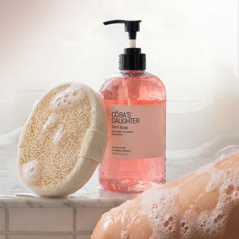 COBA'S DAUGHTER 3in1 Soap | Bubble Bath, Body Wash & Hand Wash | Aromatherapy-Infused with Grapefruit Peel & Eucalyptus Globulus | Inulin & Seaweed Extract to Hydrate & Soften Skin (16.9 Oz)