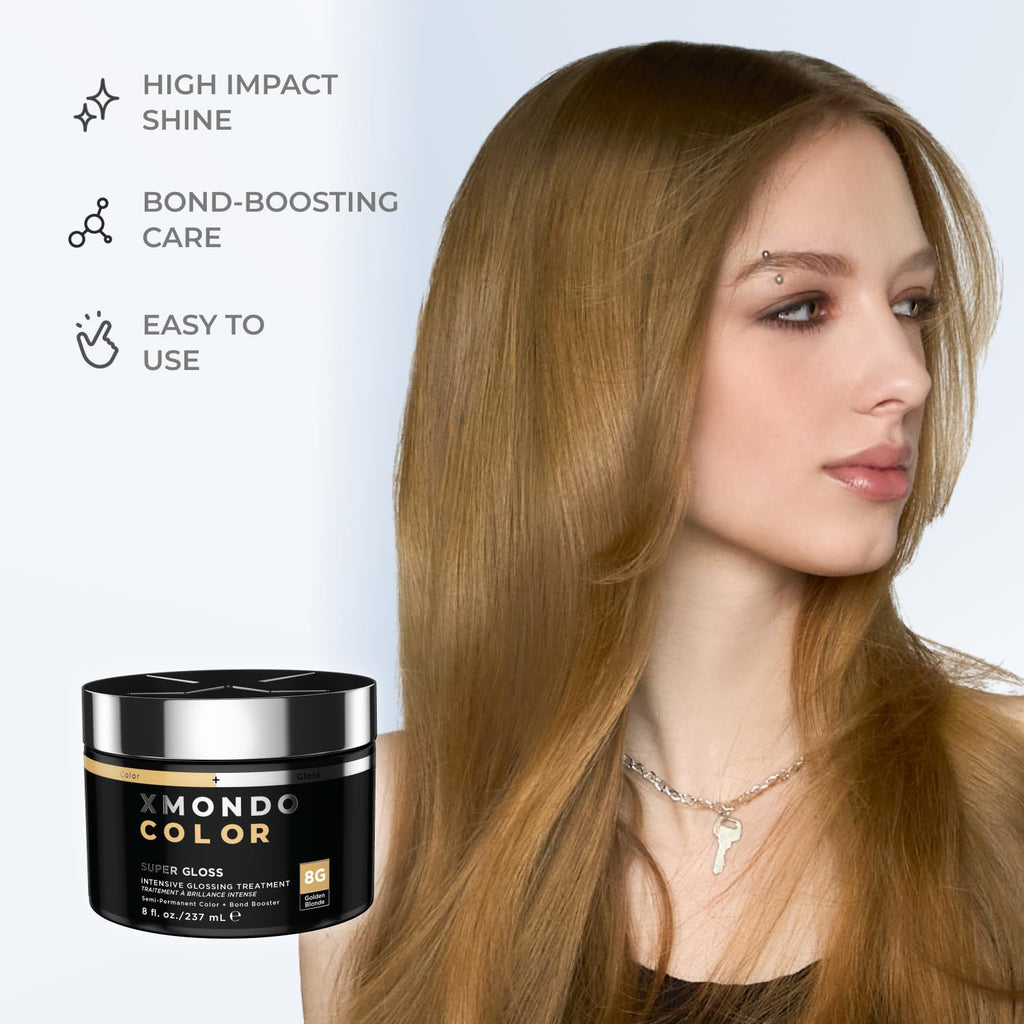 XMONDO Color Golden Blonde Hair Mask - Nourishing Semi-Permanent Dye with Bond Boosters, 8 Fl Oz