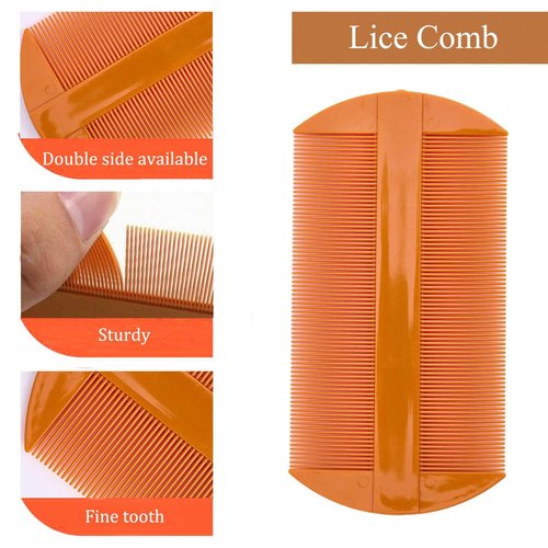Dandruff Comb | Fine Tooth Stainless Steel Scalp Detox Tool for Lice Removal - Black & Orange
