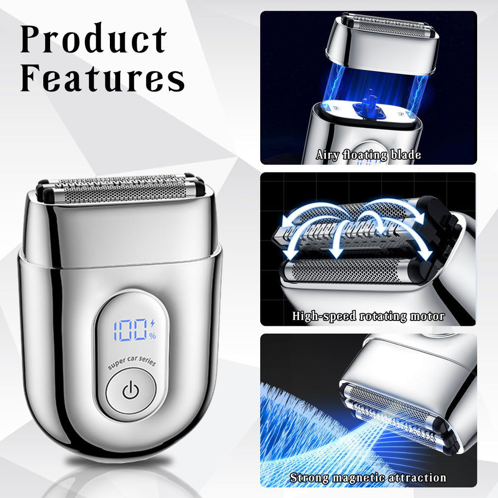 Bangzi Electric Foil Shaver – IPX7 Wet/Dry with Dual Floating Blades