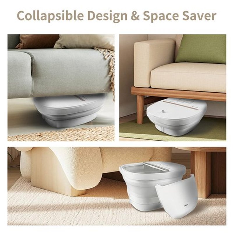 teepten Collapasible Foot Spa Bath Massager with Heat, Pedicure Foot Spa with Bubbles/Timer/Temperature Control, Feet Soak Tub for Home, Office, Relaxation and Stress Relief, Gift for Men and Women