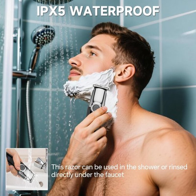 SilkGlow Beard Trimmer for Men, 5 in 1 Electric Razor for Men, Cordless Hair Clippers, Waterproof Grooming Kit for Shaving Face, Mustache, Body, Ear, Nose Hair Trimmer, Gift for Men, Black