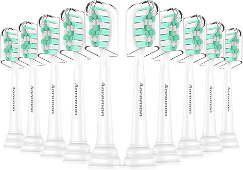 Aoremon Replacement Brush Heads for Philips Sonicare C2 & C1 - 10 Pack Compatible Click-On Electric Toothbrush