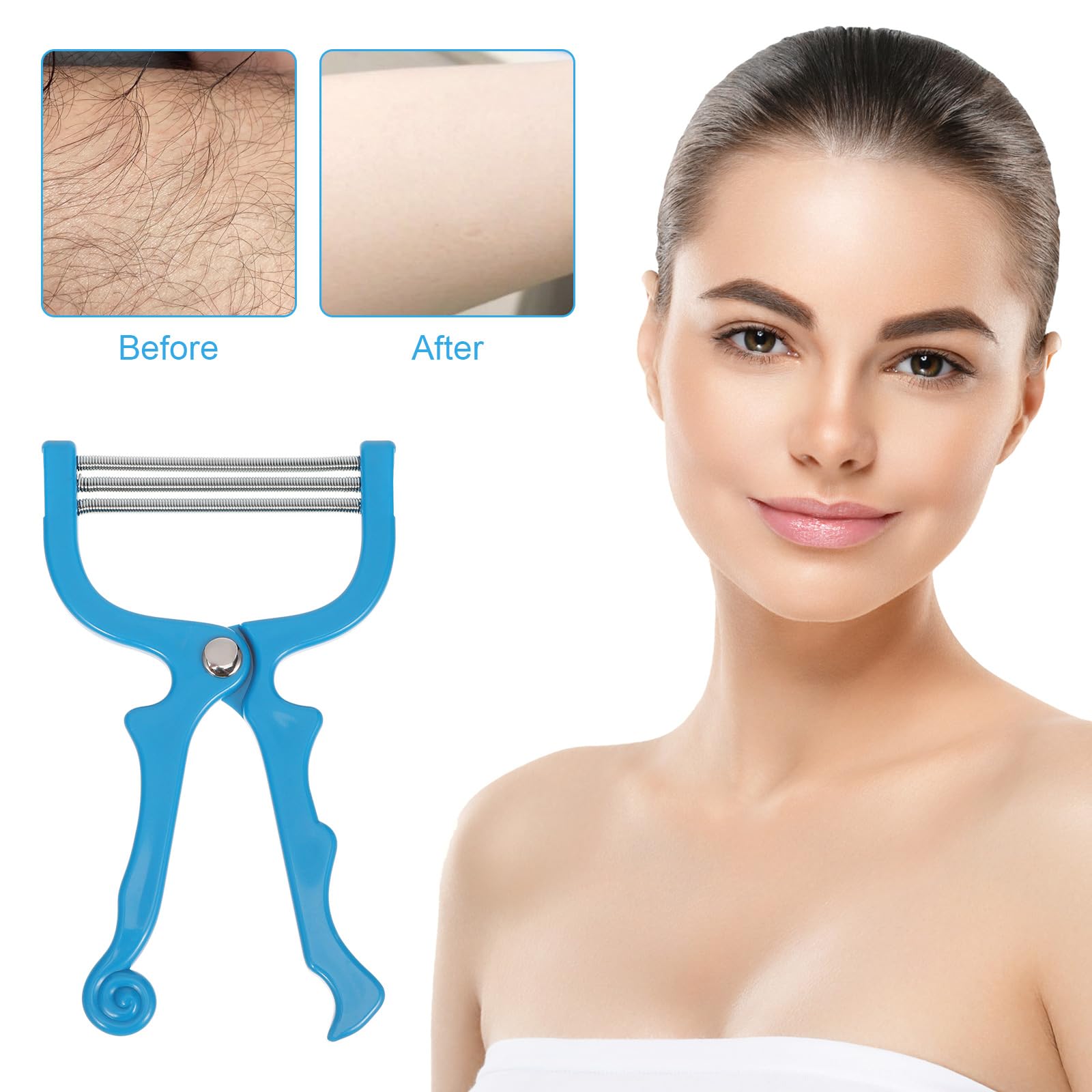 FOMIYES 3Pcs Facial Hair Remover Spring Eyebrow Face Epilator Coil Portable Hair Remover Manual Face Hair Removers Threaders Spring Threading Tool for Women Lady