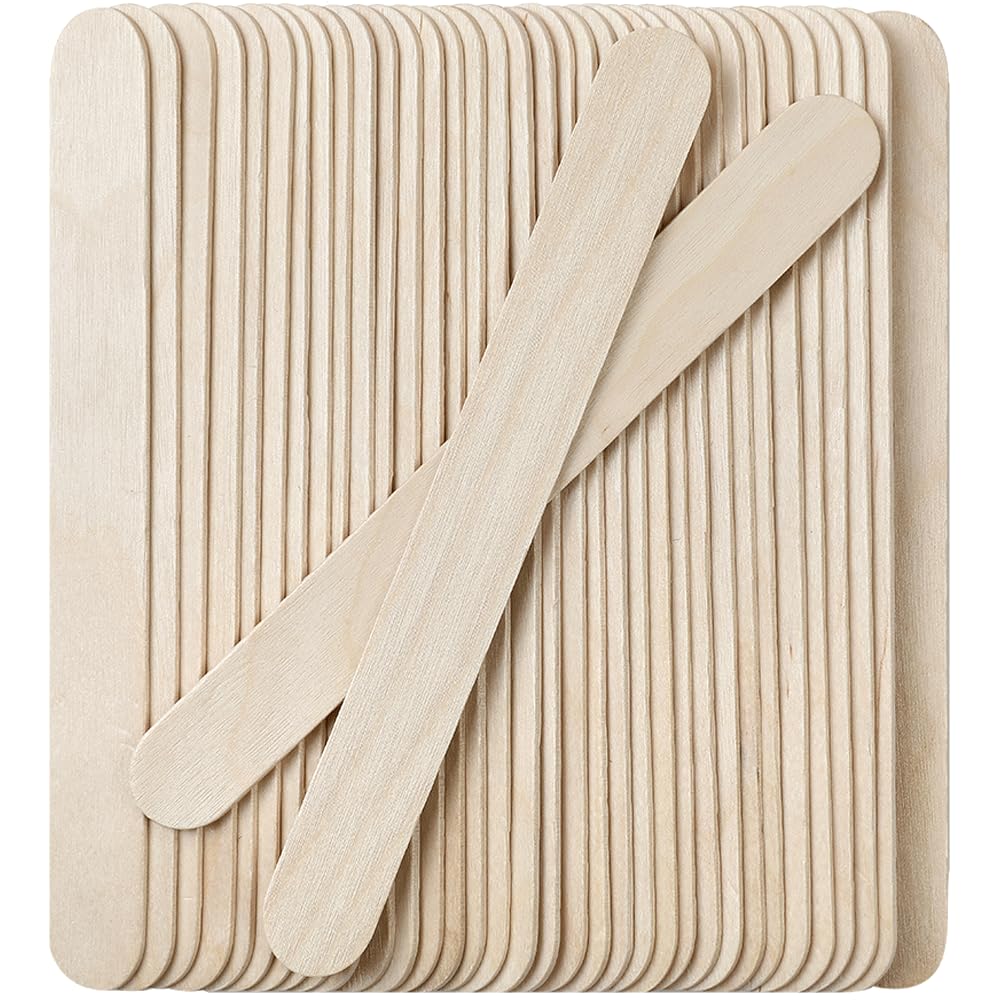 50Pcs Large Wooden Waxing Sticks for Hair Removal - HOOMBOOM Premium Splinter-Free Wooden Sticks for Waxing, Wax Stick for Body Eyebrow and Face Waxing