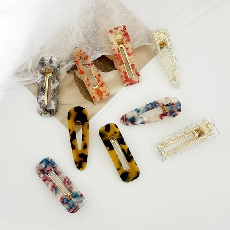 Parcce 12 Pieces Acrylic Resin Marble Hair Clips Set, Decorative Pearls Hair Barrettes Sweet Decorative Bobby Pins Hairpin Headwear Hair Accessories Headwear for Women and Girls…