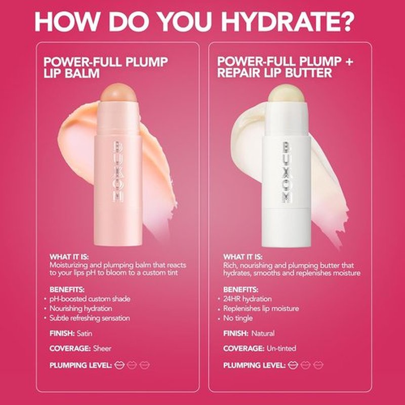 BUXOM Power-Full Plumping Lip Balm - Tinted Moisturizer & Enhancer | Hydrating Peptide Treatment