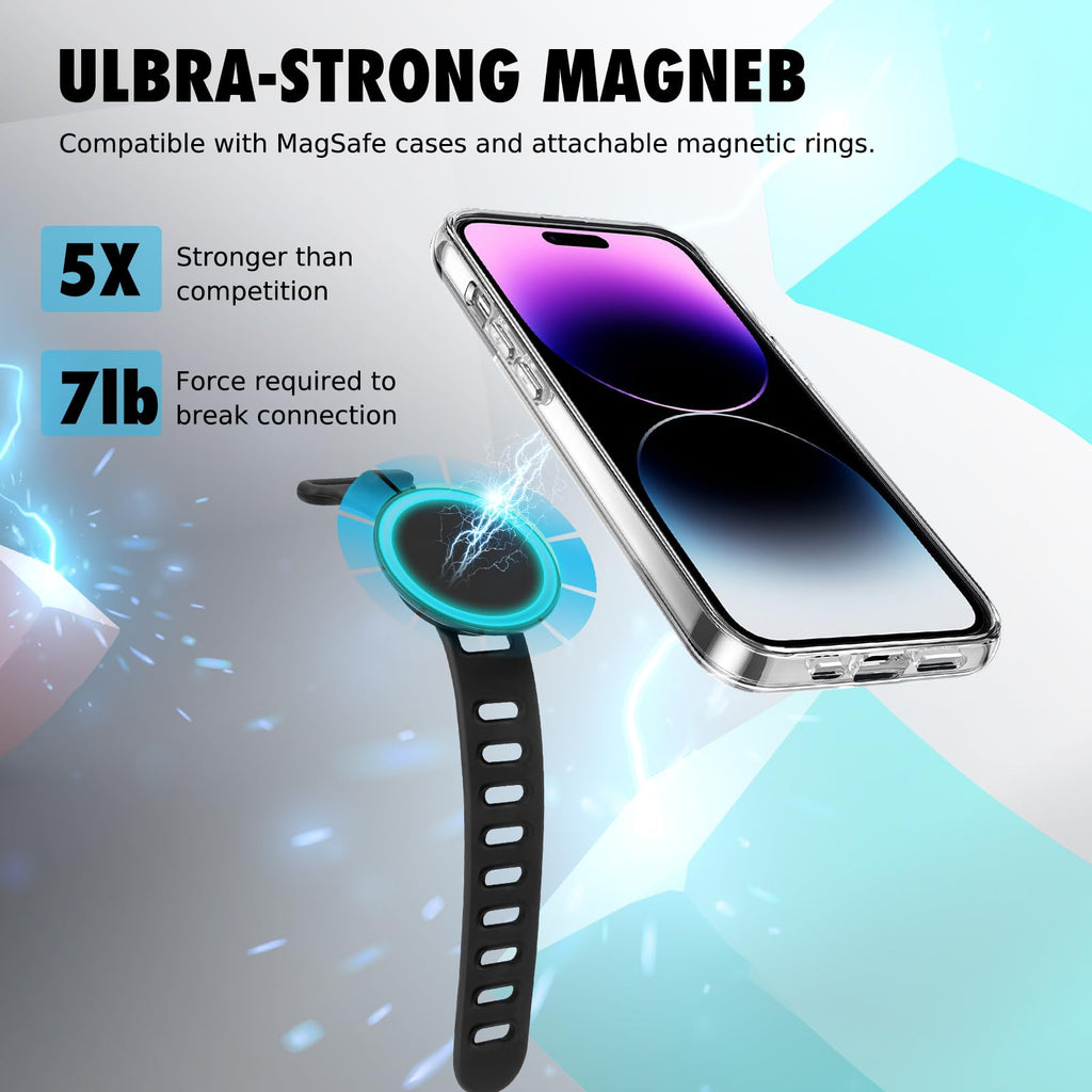 Stroller Phone Holder for Magsafe iPhone 17 16 15 14 13 12 Steering Wheel Phone Mount for Bike, Peloton, GYM, Treadmill, Wrist, Shopping Carts, Bar Magnetic Mount Adapter Accessories for All Phones