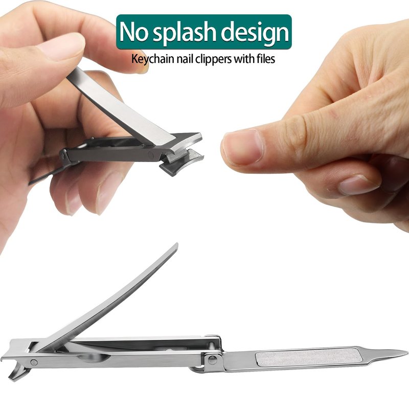 XGIZMOO Small Nail Clippers for Men,Ultra Thin Mini Nail Clipper Keychain,Portable Travel Nail Trimmer