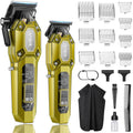VGR 600&900 Cordless Barber Clipper Trimmer Set with LED Display, Gold