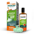 Medicasp Anti-Dandruff Shampoo and Massager Kit – Coal Tar for Dandruff, Psoriasis, and Seborrheic Dermatitis, Scalp Massager Brush for Exfoliation and Care, 6 fl oz