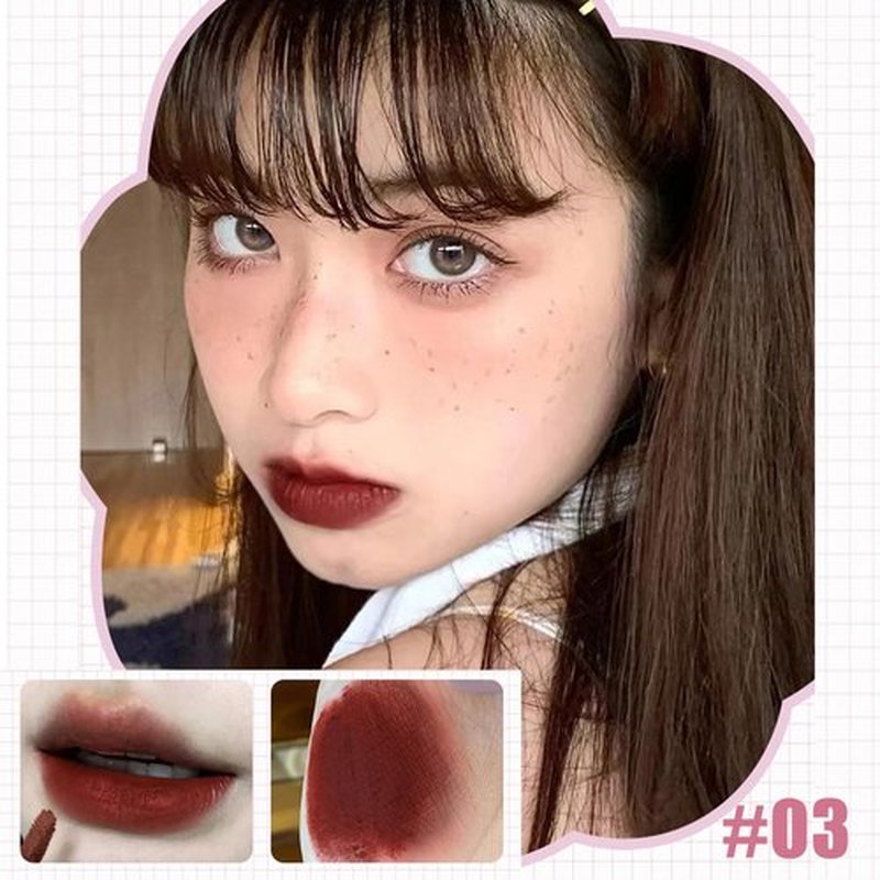 Bekoeen 4PCS Bear Matte Velvet Lipstick, Waterproof Long Lasting Lip Gloss Lip Stain, Non Stick Cup Easy Coloring Liquid Lipstick,Moisturizing Velvet Face Lip Mud