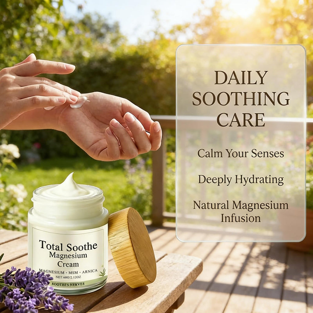 Total Relief Magnesium Cream - Fast-Absorbing Joint & Muscle Comfort Cream with MSM & Arnica - Non-Greasy Mineral Delivery Formula for Ultimate Relief(2pcs)