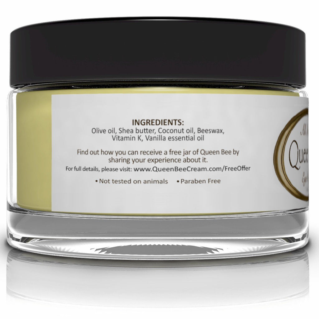 Queen Bee Organic Under Eye Cream for Dark Circles, Lines and Puffiness, 1 Ounce