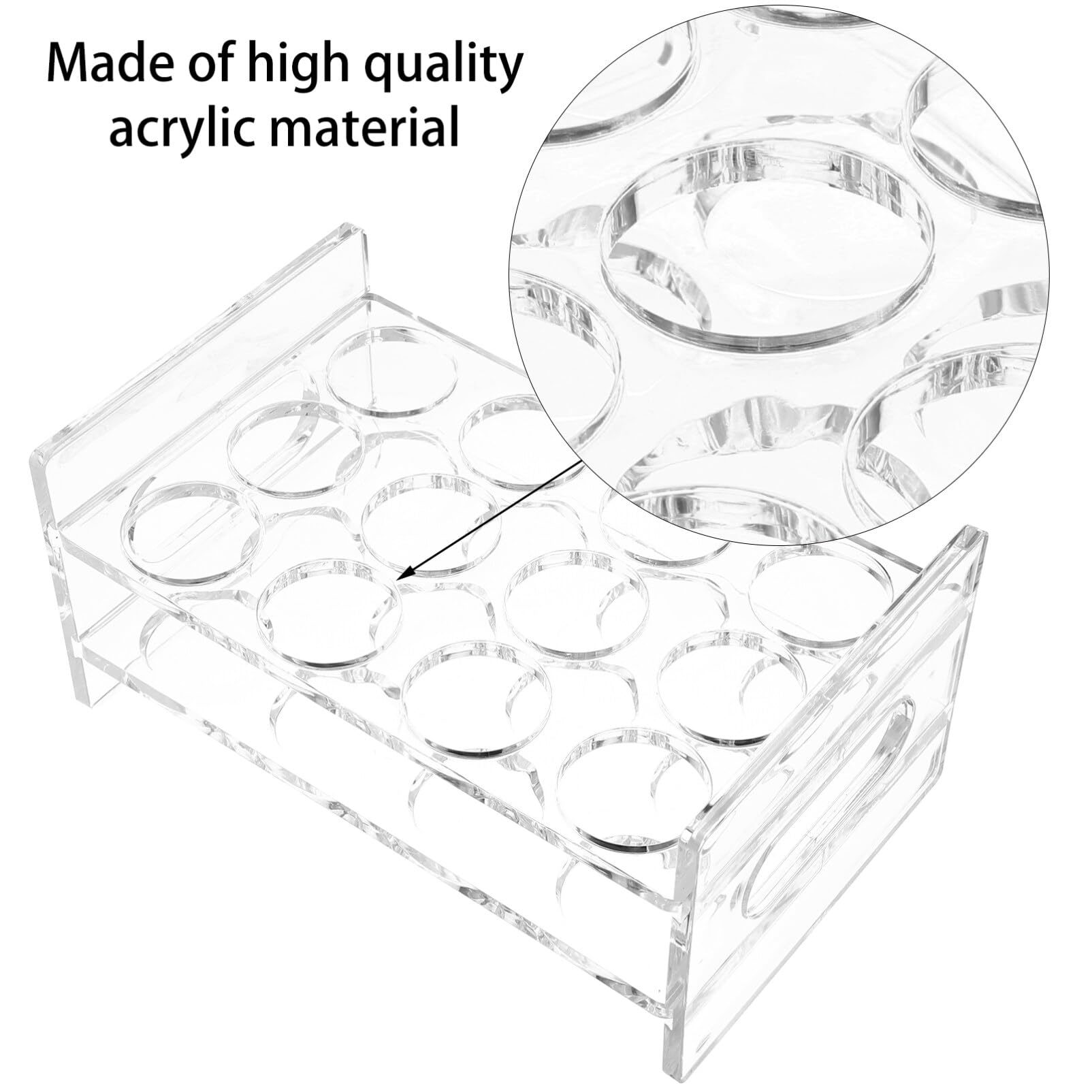 Uonlytech Round Shot Glass Holder Display Rack 3-Tier Acrylic Liquor Cup Organizer for Bar Drinkware Storage 8.93X5.47X4.09In Portable Clear Cup Stand