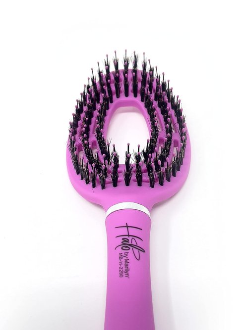 Marilyn Brush Halo Paddle Brush - Smoothing Blowout Brush with Boar/Nylon Bristles | Fast Drying for Sensitive Scalps, Wigs & Extensions