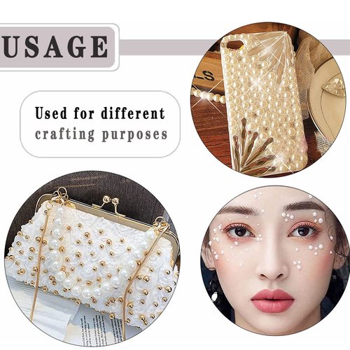 Aodse 6000 Pcs Nail Pearls for Nails Art, Silver Half Pearl for Crafts, Face Eyes Makeup, Charms DIY Crafting Charms Decorations Accessories
