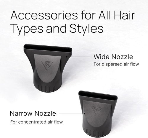 TREZORO Professional Hair Dryer - Ionic Ceramic Tourmaline Technology, 2000W Fast Drying, Black