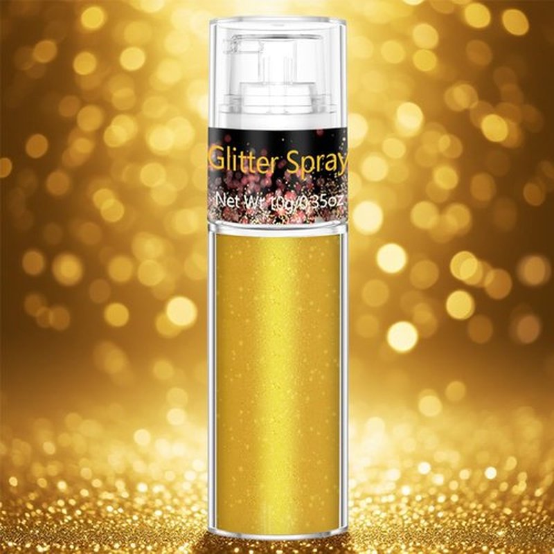 Champagne Gold Body Glitter Spray 10g, Holographic Shimmer Mist for Hair, Face Body, Long-Lasting Festival and Party Makeup Glitter, New Year Eve Glow, DIY Sparkle Powder for Crafts