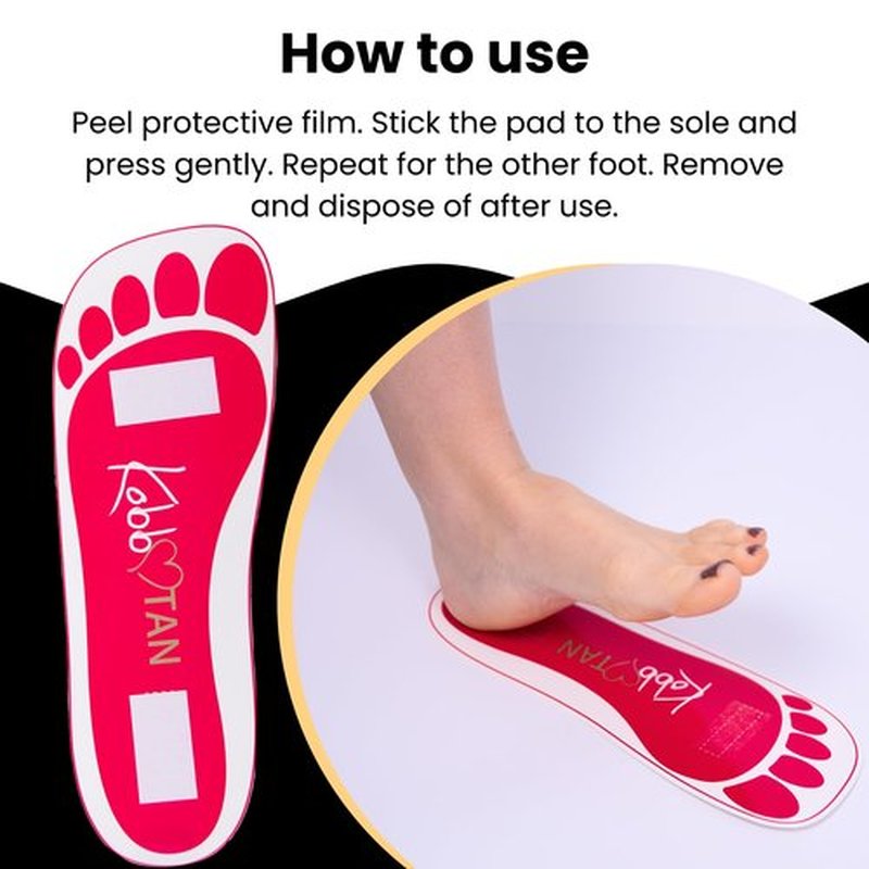 Kobbtan Spray Tan Feet Pads - Disposable Feet Pads Protectors for Spray Tanning - Non-Slip, Hygienic & Comfortable Feet for Spray Tanning - Spray Tan Foot Covers for Tanning Booth - 25 Pairs
