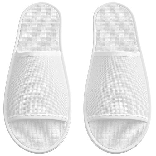 Maeline 12 Pairs Spa Slippers, Open Toe, Breathable, Non-Slip, Disposable Slippers for Guests, Family, House, Indoor, Hotel, Retreat, Salon, Wedding, Travel for Women & Men, White
