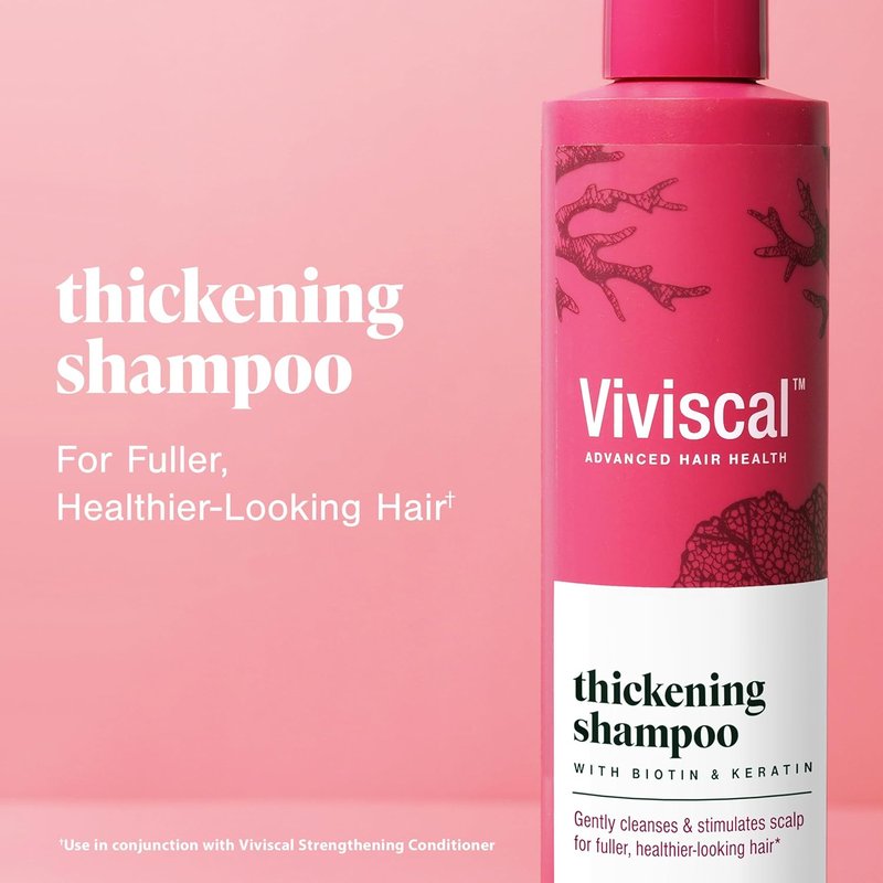 Viviscal Thickening Shampoo - Biotin & Keratin Formula with Marine Collagen | 250ml (8.45 fl. oz.) for Stronger, Healthier Hair