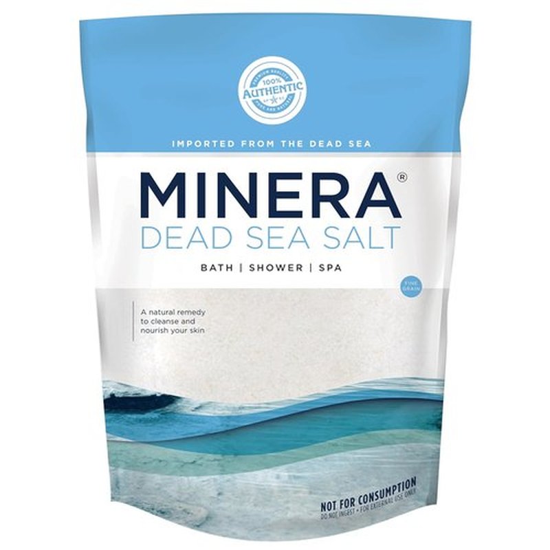 Minera Fine Grain Dead Sea Salt - 100% Pure & Natural for Bath & Foot Soaks | 5 lbs, Fast-Dissolving, Unscented