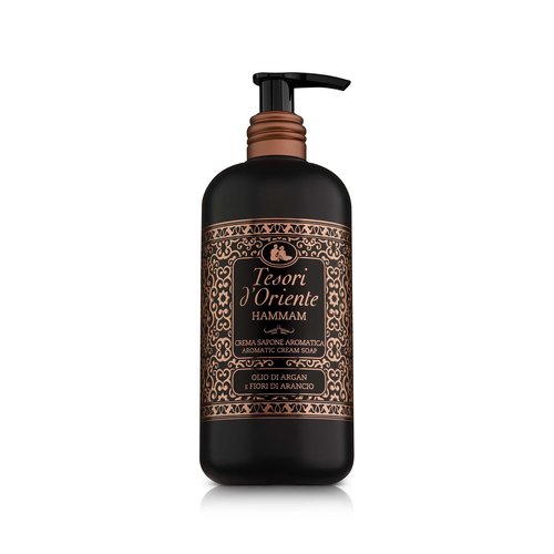 Tesori d'Oriente: "Hammam" Cream Soap with Argan Oil and Orange Blossom, Measuring Cap 10.14 Fluid Ounces (300ml) Packages [ Italian Import ]