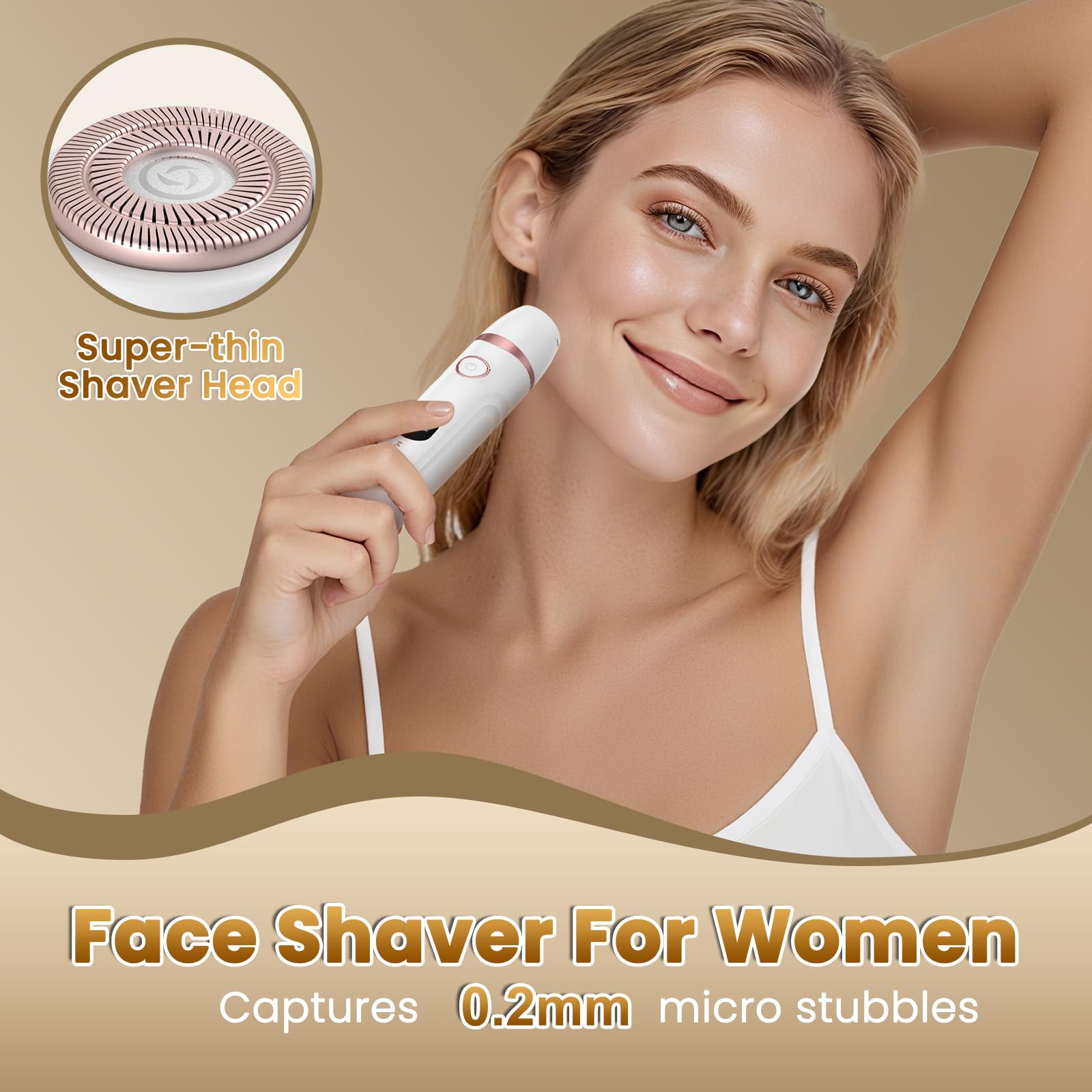 Bikini Trimmer for Women - MAXGROOM Waterproof Electric Razors for Women, Cordless Electric Shaver for Private Area with LED Display, USB Rechargeable & Travel Pouch, White