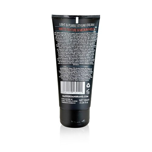 Dapper Dan Medium Hold Styling Cream - Matte Finish Hair Cream for Men | 3.04 fl oz