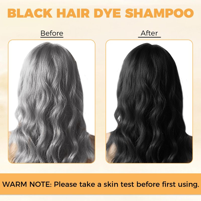 YOURTONE Black Hair Dye Shampoo 3 in 1 for Gray Hair Coverage, Hair Color Shampoo for Women Men, Herbal Ingredients Champu Para Pintar el Cabello (16.9 Oz)