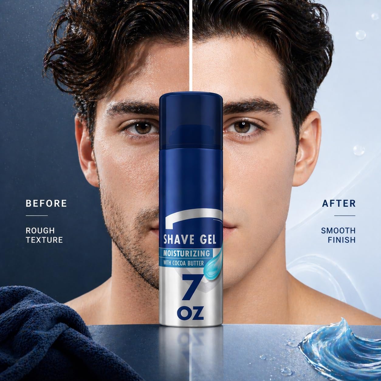 Moisturizing Shave Gel for Men with Cocoa Butter, Classic Scent, Smooth Glide Formula for Comfortable Shaving Experience, 7 oz