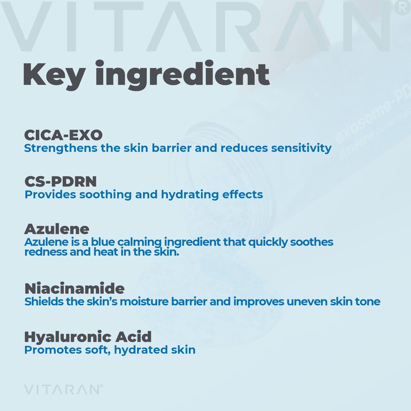 VITARAN exsome PDRN AZULENE CAPSULE WRAPPING SERUM, The rejuvenation energy of the original salmon PDRN. Azulene's skin calming effect, completion of glowing skin. Korean skincare
