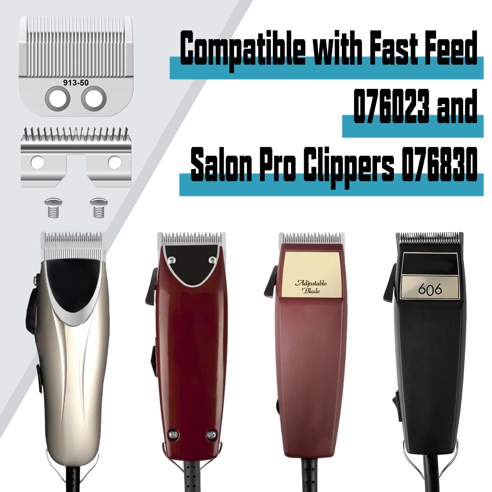 Medium Blade Compatible with Oster Fast Feed 076023,Salon Pro 076830 Blade