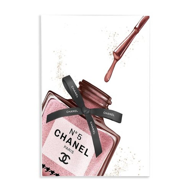 Stupell Industries Makeup Nail Polish Brush Drip Pink Fashion, Design by Artist Ziwei Li Art, 13 x 19, Wall Plaque
