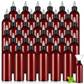 Barydat 36 Pcs 8 oz Squeeze Bottle Twist Top Applicator Bottles Empty Hair Oil Bottle with Funnels Refillable Amber Plastic Bottles for Liquid Hair Oil Shampoo Lotion