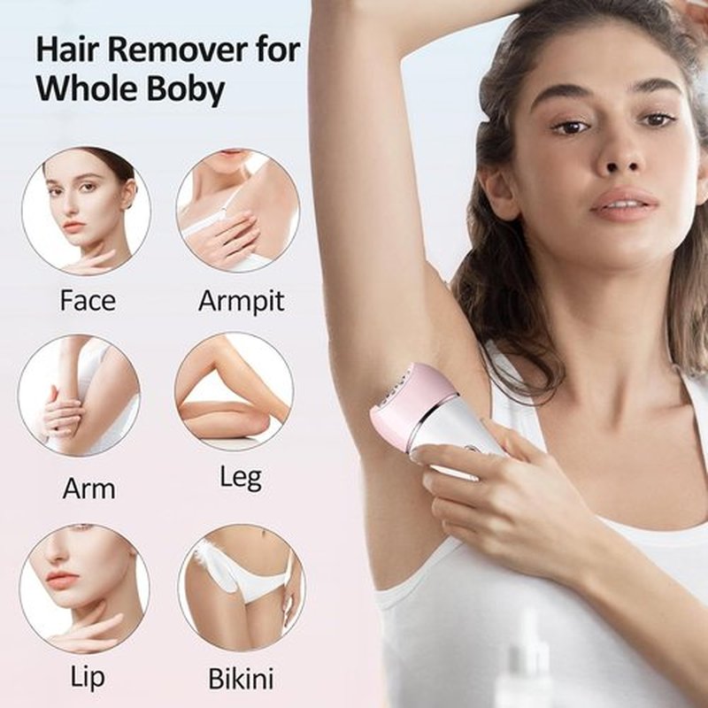 Skiennix 6-in-1 Epilator for Women - Waterproof Hair Removal, Shaver & Facial Brush | Pink