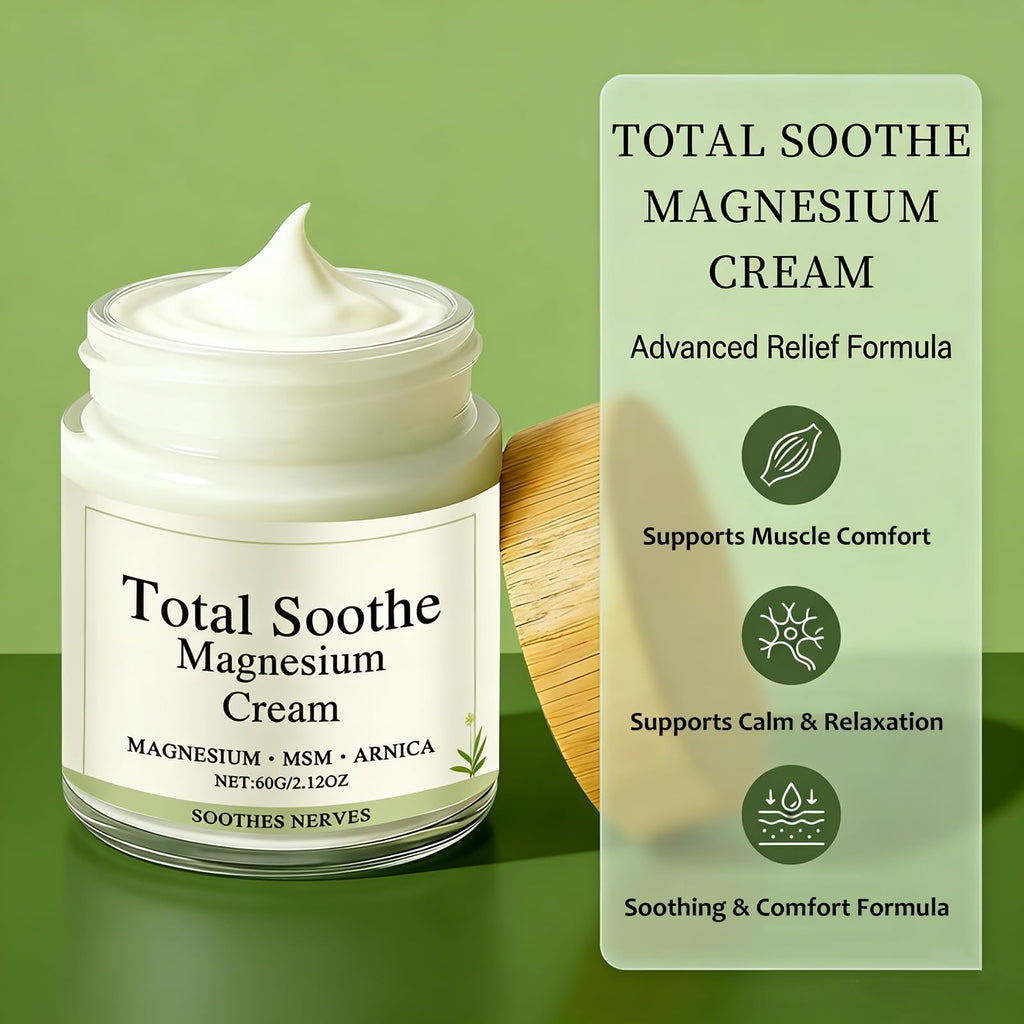 Total Relief Magnesium Cream - Fast-Absorbing Joint & Muscle Comfort Cream with MSM & Arnica - Non-Greasy Mineral Delivery Formula for Ultimate Relief(2pcs)