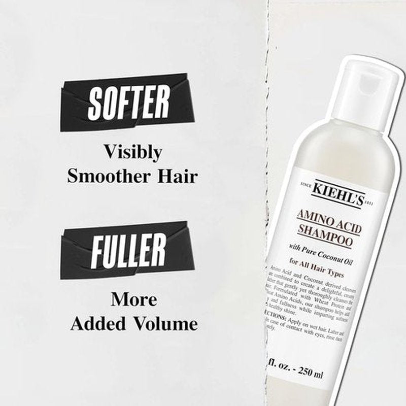 Kiehl's Amino Acid Shampoo - Clarifying Formula with Coconut Oil for Stronger Hair | Paraben-Free, All Hair Types