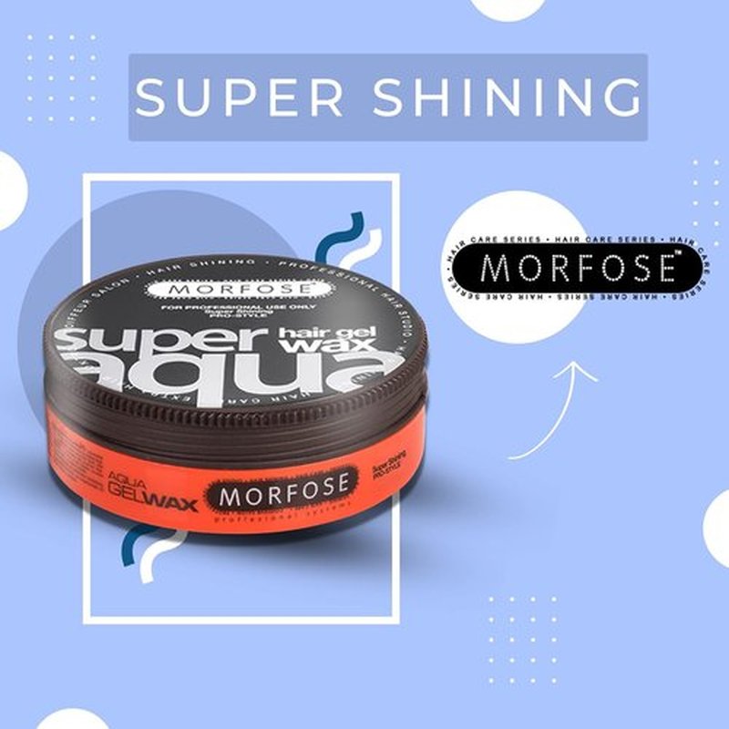 Morfose Super Aqua Hair Gel Wax - Strong Flexible Hold for All-Day Style | 5.92 Fl. Oz, Mango Scent