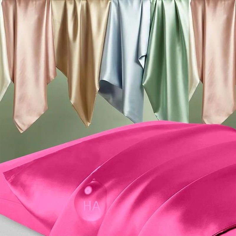 Mulberry Silk Pillowcase Set by [Brand Name] - Anti-Acne Queen Size | Luxurious Hot Pink for Hair & Skin
