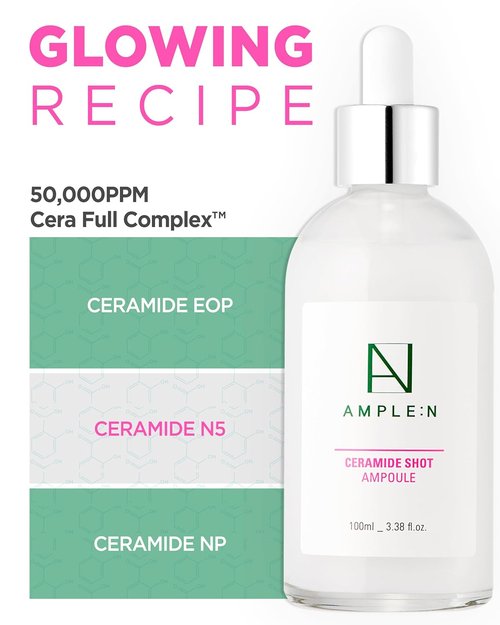 AMPLE:N Ceramide Shot Ampoule - Anti-Aging Hydrating Serum for Deep Moisturization - 3.38 fl. oz. for Dry Skin
