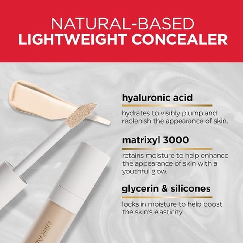 Mirabella Invincible Under Eye Concealer - Full Coverage Hydrating Formula for Dark Circles & Fine Lines | Ivory I40