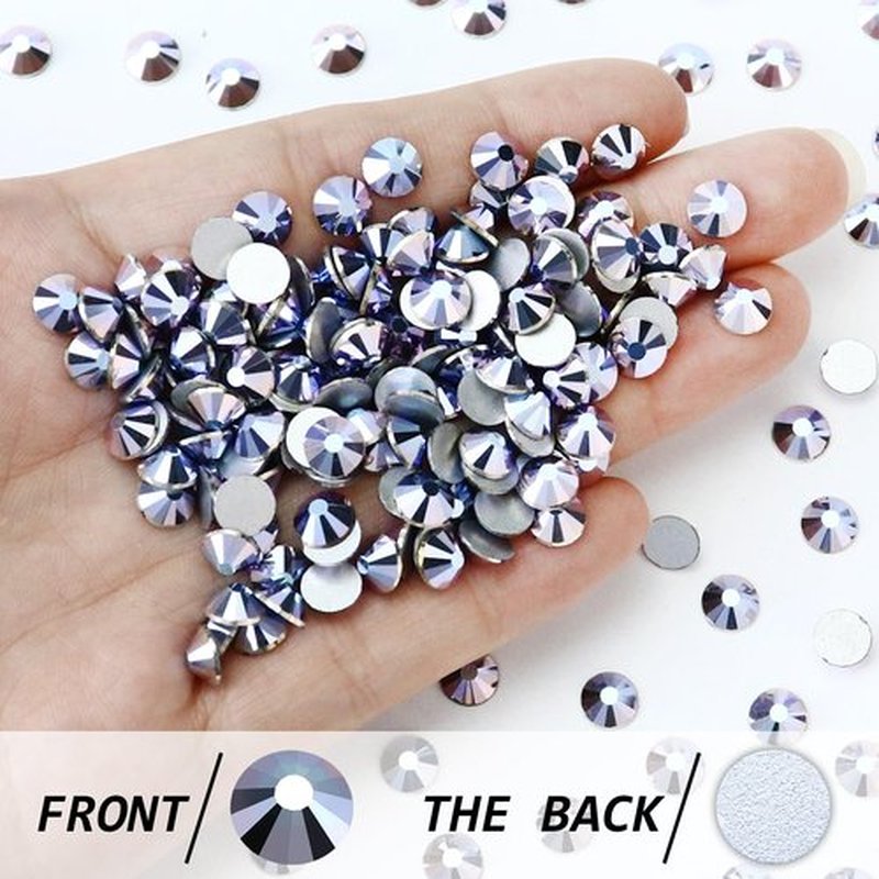 Briskbloom 1440PCS SS16 Flatback Crystal Rhinestones Round Gems for Nail Art and Craft Clothes Glue Fix, Blue Lotus Purple (3.8-4.0mm)