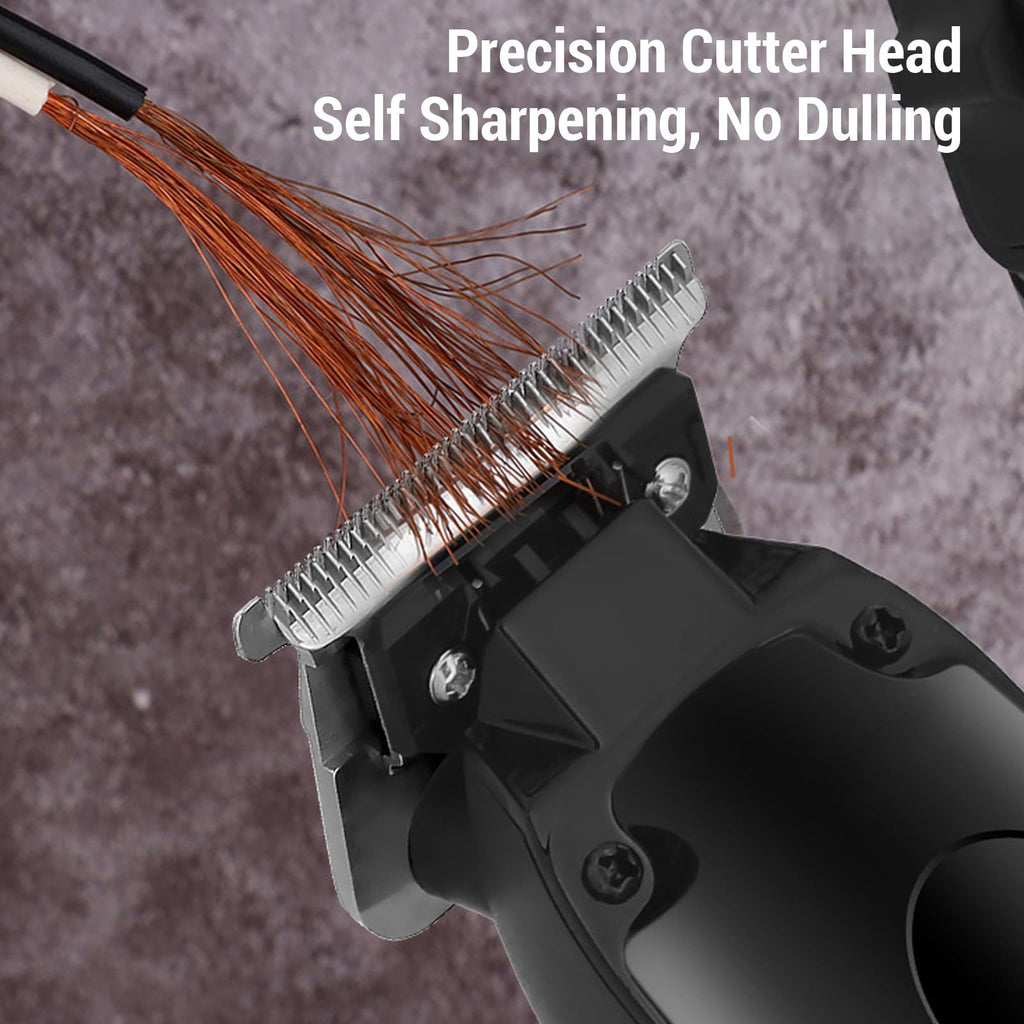 Wisoqu Hair Clipper for Men, Electric Hair Trimmer Powerful Low Noise Rechargeable with LED Display and 4 Guide Combs, Type C Charging, Safe for Skin and Travel Lock