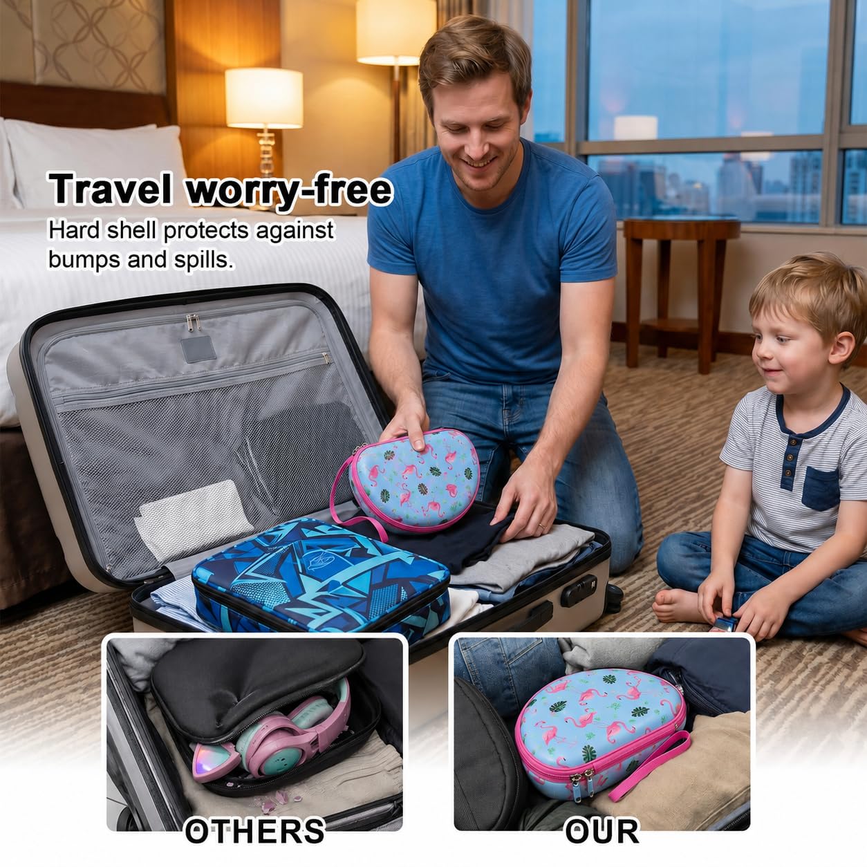 PAIYULE Kids Headphone Case for Riwbox CT-7S/CT-7, for iClever IC-HS01