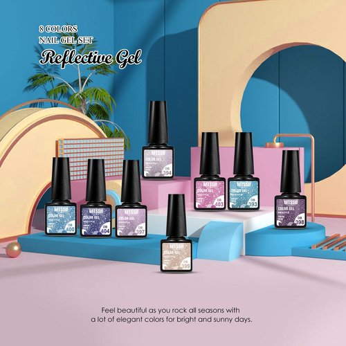 MTSSII Gel Nail Polish Diamond Nail Polish Set Glitter Gel Nail Polish Kit with Gift Box (Diamond-5, 8PCS)