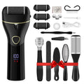 Electric Foot Callus Remover Rechargeable - 12 in 1 Pedicure Kit with 3 Rollers, Portable Foot File Scrubber for Dead Skin Removal, Waterproof & Painless, Home Foot Care Tool (Black)